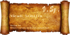 Váradi Szibilla névjegykártya
